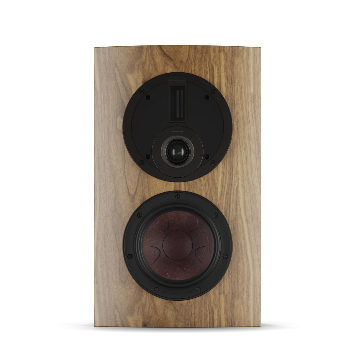 DALI RUBIKORE ON-WALL — Natural Walnut (Veneer) — front view