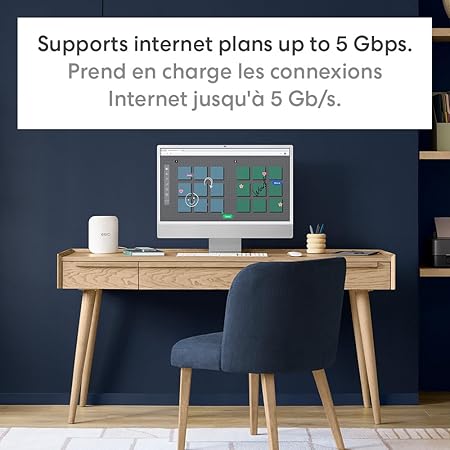 Amazon eero Pro 7 tri-band mesh Wi-Fi 7 router (newest model) - Supports internet plans up to 5 Gbps, Coverage up to 190 m², 1-pack