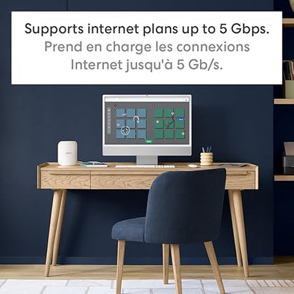 Amazon eero Pro 7 tri-band mesh Wi-Fi 7 router (newest model) - Supports internet plans up to 5 Gbps, Coverage up to 190 m², 1-pack