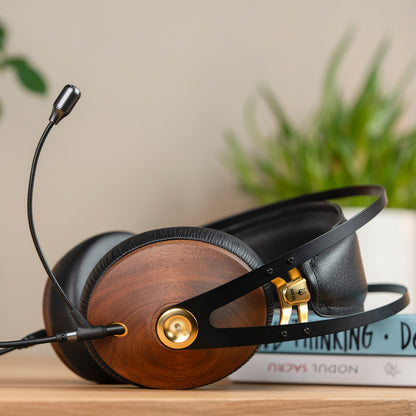 Meze 99 Classics with Boom Mic Headset Bundle — Walnut