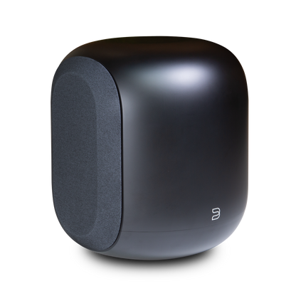 Bluesound PULSE SUB SW200 — Black — three-quarter view