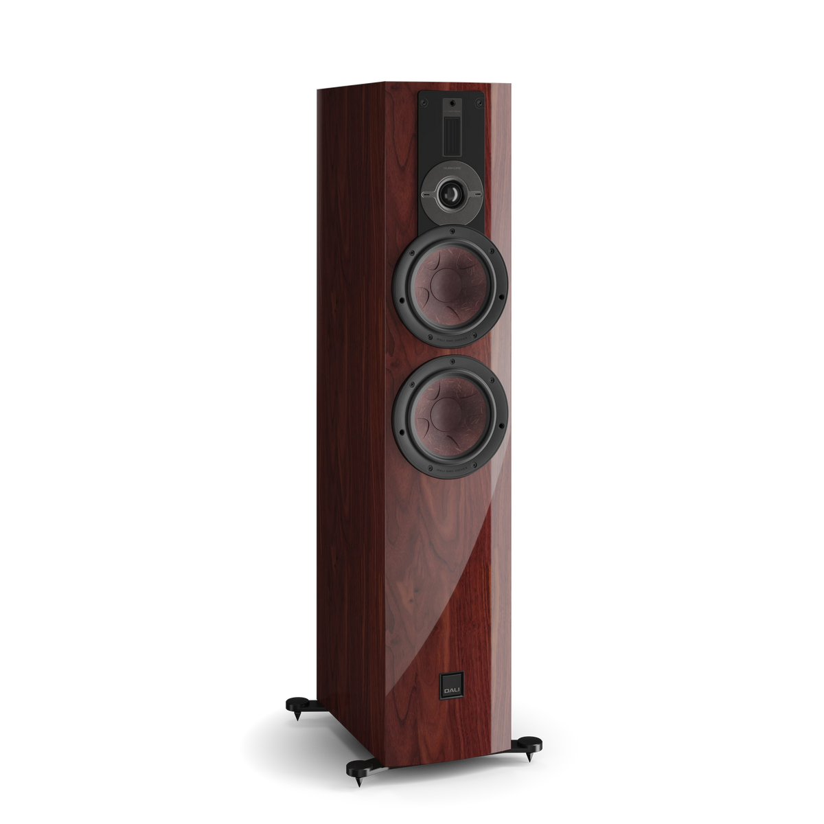 DALI RUBIKORE 6 in maroon — angled view