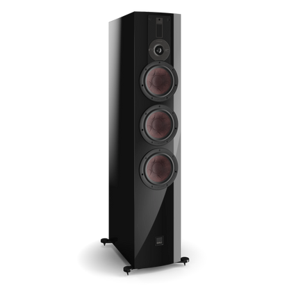 DALI RUBIKORE 8 — Black (High Gloss Lacquer) — angled view