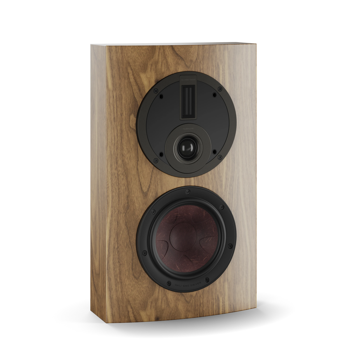 DALI RUBIKORE ON-WALL — Natural Walnut (Veneer) — angled view
