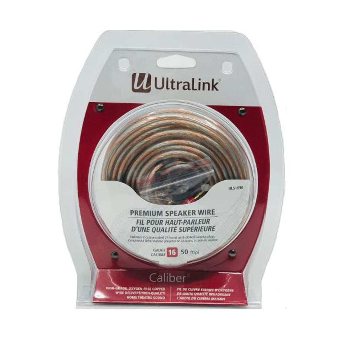 Ultralink 16AWG Pre-Terminated Speaker Wire - 15m / 50ft on white background